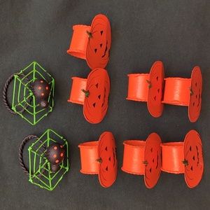 Pumpkin and spider Napkin rings